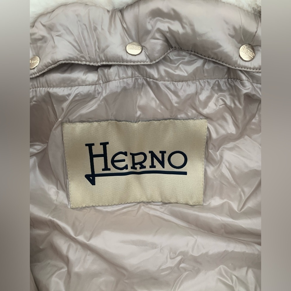 Herno Women White Goose Down Vest Faux Fur Nwt — image 4 of 7